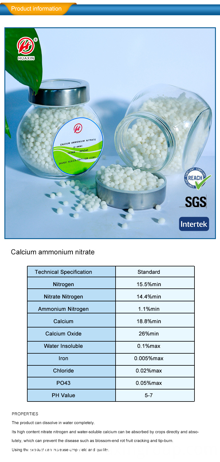 Calcium Nitrate Granular CaO26% Calcium Nitrate Granular CaO26%